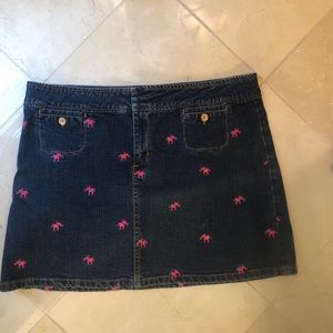 Lilly Pulitzer Pink Elephant Jean Skirt